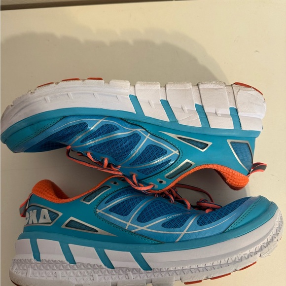 Hoka One One Odyssey Women’s Blue Orange Running Sneakers Size 8.5 - Picture 8 of 9